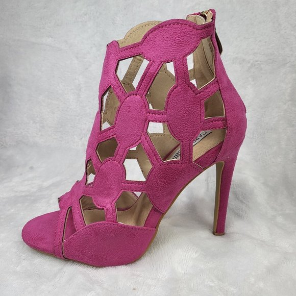 Cut Out Open Toe Ankle Boots Shoes Heels Sizes 6.5 & 8.5 - Picture 6 of 7